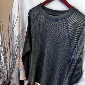 No Boundaries Blue Textured Long Sleeve Top